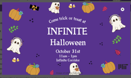 Halloween themed invitation to Infinite Halloween